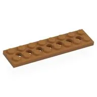 Technic Plate 2 x 8 [7 Holes], Medium Nougat