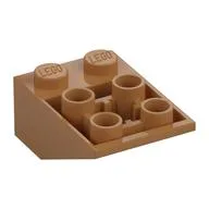 Brick Sloped Inverted 33° 3 x 2, Connections between Studs, Ovoid Bottom Pin, Medium Nougat