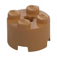 Brick Round 2 x 2 with Axle Hole, Medium Nougat