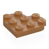 Plate Angled 3 x 3 with Heart Shape, Medium Nougat