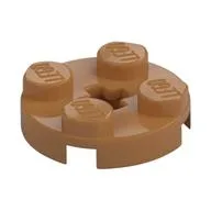 Plate Round 2 x 2 with Axle Hole Type 1 (+ Opening), Medium Nougat