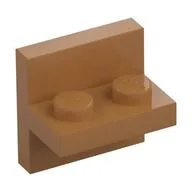 Bracket 2 x 2 with 1 x 2 Vertical Studs, Medium Nougat