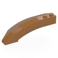 Brick Wedged, Curved 8 x 3 x 2 Open Right, Medium Nougat