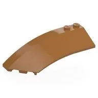 Brick Wedged, Curved 8 x 3 x 2 Open Left, Medium Nougat