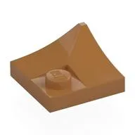Plate Special 2 x 2 with Double Inverted Curve, 1 Stud, Medium Nougat