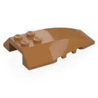 Brick Wedged, Curved 6 x 4 Triple, Medium Nougat