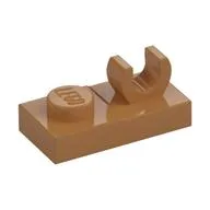 Plate Special 1 x 2, Top Clip [Open O], Medium Nougat