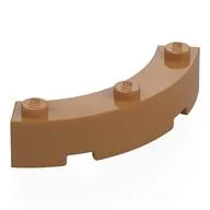 Brick Round Corner 4 x 4 Macaroni Wide with 3 Studs, Medium Nougat