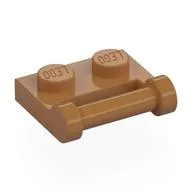 Plate Special 1 x 2 [Side Handle Closed Ends], Medium Nougat