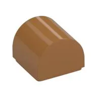Brick Curved 1 x 1 x 2/3 Double Curved Top, No Studs, Medium Nougat