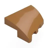 Brick Wedged, Curved 2 x 2 with Stud Notch Left, Medium Nougat