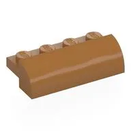 Brick Curved 2 x 4 x 1, Medium Nougat