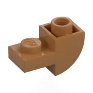 Brick Curved Inverted 1 x 2 with 1 x 1 Cutouts, Medium Nougat