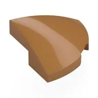 Brick Round Corner, Curved 2 x 2 x 2/3 Quarter Circle With 1 x 1 Bottom Cutout, Medium Nougat