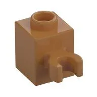 Brick Special 1 x 1 with Clip Vertical [Open O Clip, Hollow Stud], Medium Nougat