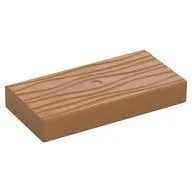 Duplo Tile 2 x 4 with Wood Grain Pattern, Medium Nougat