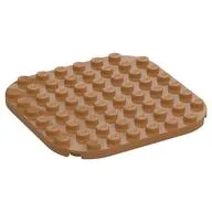 Plate Round Corners 8 x 8, Medium Nougat