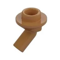 Bar, Angled with 1 x 1 Round Plate / Stud on End, Medium Nougat