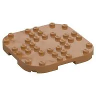 Plate Round Corners 8 x 8 x 2/3 Circle with Reduced Knobs, Medium Nougat