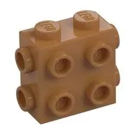 Brick Special 1 x 2 x 1 2/3 with 8 Studs on 3 Sides, Medium Nougat