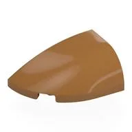 Brick Round, Curved Double 3 x 2 Beveled with Stud Notch Left, Medium Nougat