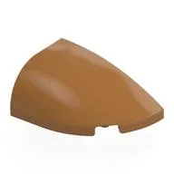 Brick Round, Curved Double 3 x 2 Beveled with Stud Notch Right, Medium Nougat