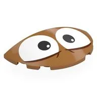 Brick Round 3 x 6 Half Circle with White Eyes, Black Pupils Print, Medium Nougat