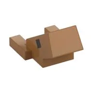 Animal Body Part, Head Blocky Armadillo with Black Eyes Print, Medium Nougat