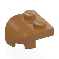 Brick Wedged, Rounded 2 x 2 with Curved Front, 2 Studs, Medium Nougat