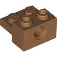 Technic Brick Special 1 x 2 with Pin Hole and 1 x 2 Plate, Medium Nougat