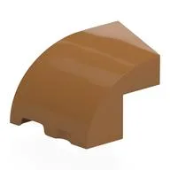 Brick Wedged, Curved 3 x 2 x 1 2/3 with Stud Notch Left, Medium Nougat
