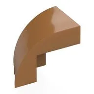 Brick Wedged, Curved 3 x 2 x 1 2/3 with Stud Notch Right, Medium Nougat