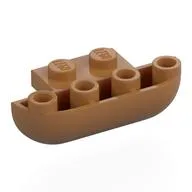 Brick Round, Curved Inverted Triple 1 x 3 x 1 with 1 x 2 Extension, Medium Nougat