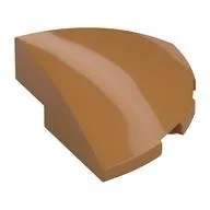 Brick Round Corner, Curved 3 x 3 x 1 Quarter Circle, Medium Nougat