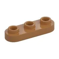 Plate Special 1 x 3 Rounded with 3 Open Studs, Medium Nougat