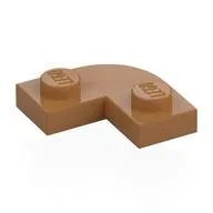 Plate Round Corner 2 x 2 with 1 x 1 Cutout, Medium Nougat