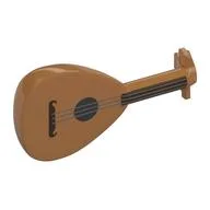 Musical Instrument Lute with White Strings Print, Medium Nougat