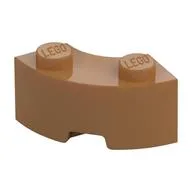 Brick Round Corner 2 x 2 Macaroni with Stud Notch and Reinforced Underside [New Style], Medium Nougat