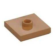 Plate Special 2 x 2 with Groove and Center Stud (Jumper), Medium Nougat