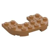 Plate Round Corners Double 4 x 6 with 2 x 2 Cutout and 2 x 6 Raised Studs, Medium Nougat