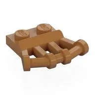 Plate Special 1 x 2 with Angled Handles on Side, Medium Nougat