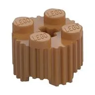 Brick Round 2 x 2 [Grill], Medium Nougat