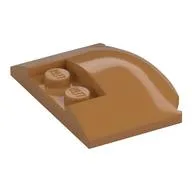 Brick Round 3 x 4 x 2/3 Triple Curved with 2 Sunk Studs, Medium Nougat