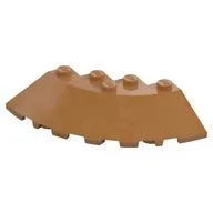 Brick Round Corner 6 x 6 with 33° Slope and Facet Cutout, Medium Nougat