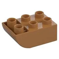 Duplo Brick 2 x 3 with Curved Bottom, Medium Nougat