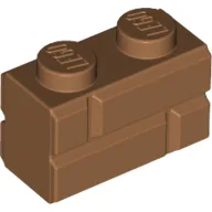 Brick Special 1 x 2 with Masonry Brick Profile, Medium Nougat