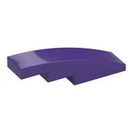 Brick Curved 4 x 1 No Studs [Stud Holder with Symmetric Ridges], Dark Purple