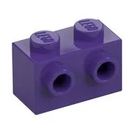 Brick Special 1 x 2 with 2 Studs on 1 Side, Dark Purple