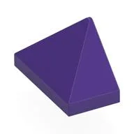 Brick Sloped 45° 2 x 1 Triple with Inside Stud Holder, Dark Purple