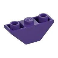Brick Sloped Inverted 45° 3 x 1 Double with 2 Blocked Open Studs, Dark Purple